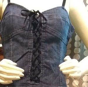 Benetton denim corset top dress sz 7/8